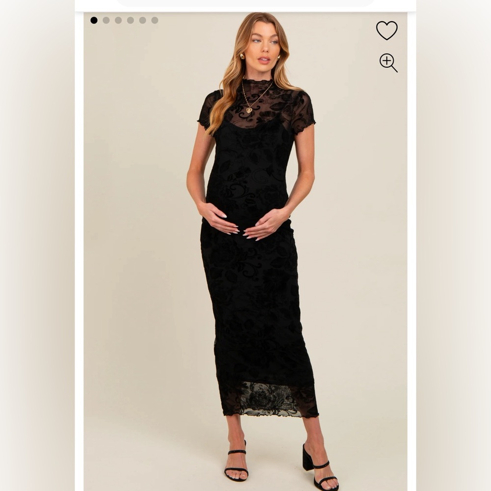 Elegant Black Lace Maternity Dress